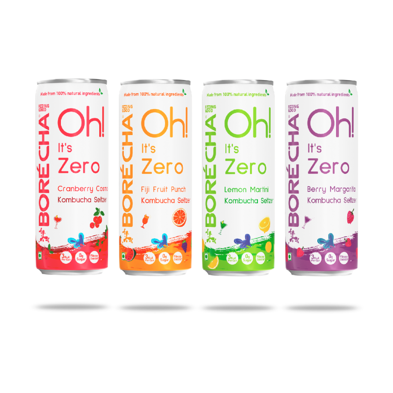 Oh! Zero Sugar Kombucha Seltzer Trial Pack of 4