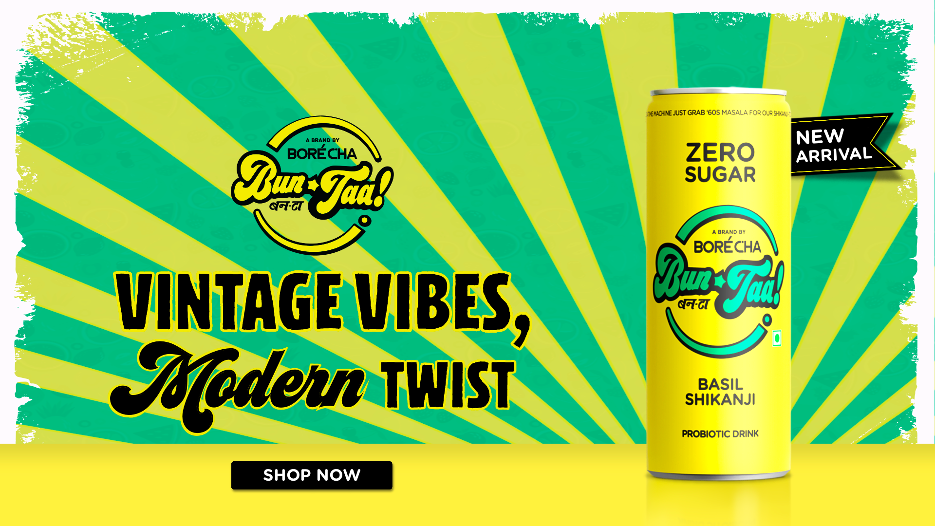 zero sugar Basil Shikanji Komucha - Borecha